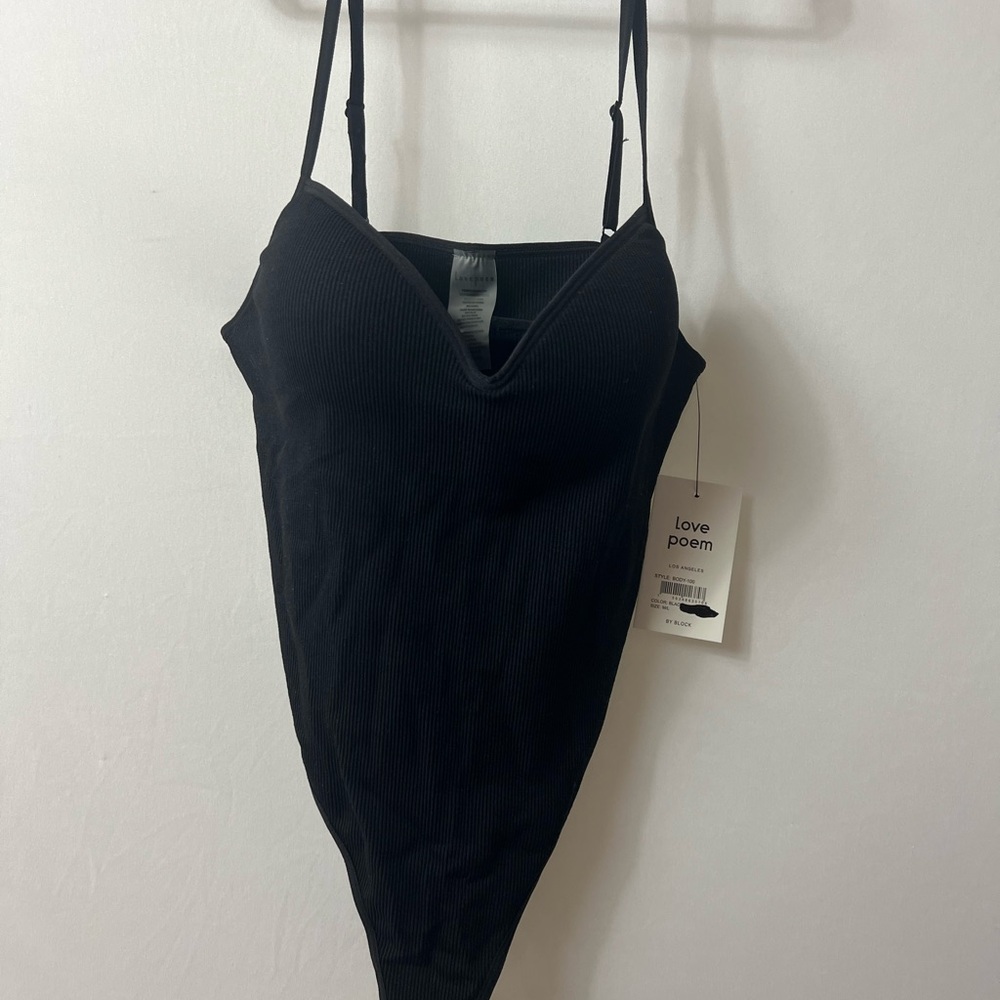 Lover Black Ribbed Bodysuit - Picture 2 of 3